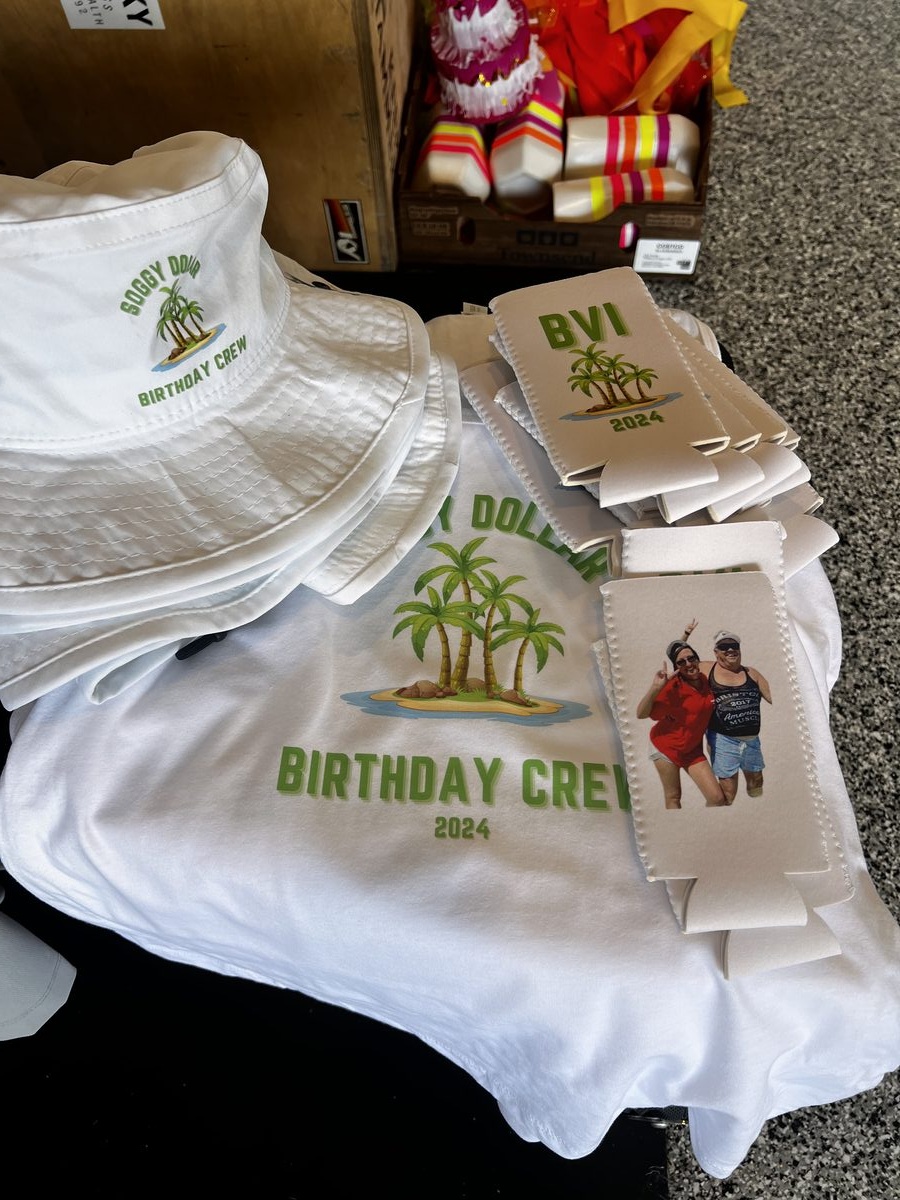 Full birthday crew custom apparel package