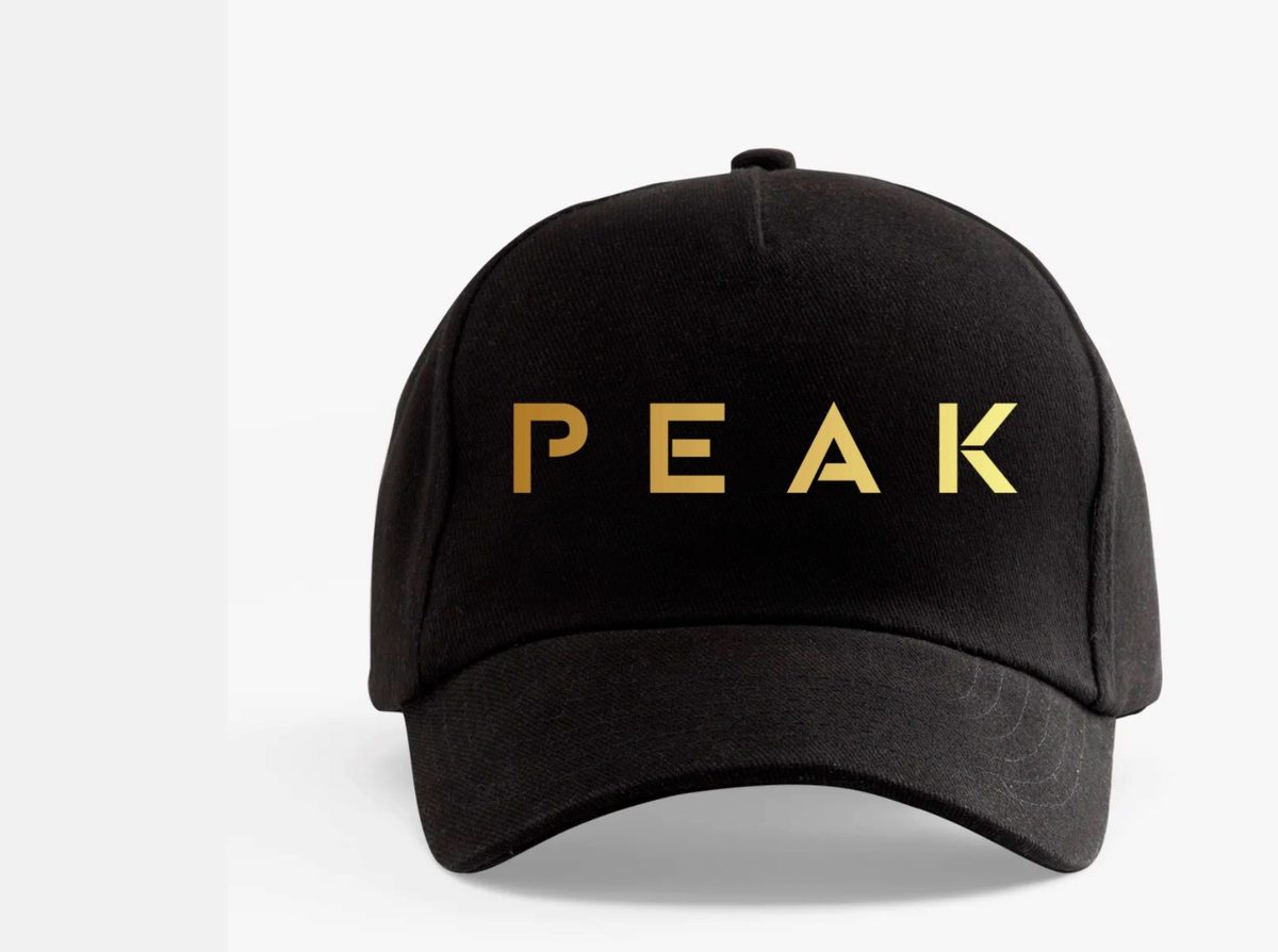 PEAK black and gold cap